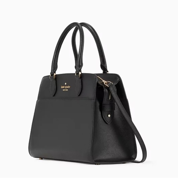 KATE SPADE Madison Saffiano Leather Medium Satchel BLACK COLOR - Picture 3 of 15